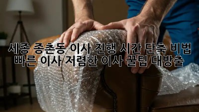 세종 종촌동 이사 진행 시간 단축 비법! ⚡️ 빠른 이사, 저렴한 이사 꿀팁 대방출!