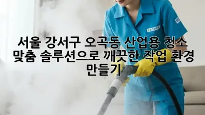 서울 강서구 오곡동 산업용 청소: 맞춤 솔루션으로 깨끗한 작업 환경 만들기